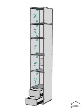 Шкаф с антресолью Linnea MHR-1POA-4 2450х400х510 (Белый-М 11.1.1) в Чайковском - chaykovskiy.ok-mebel.com | фото 3