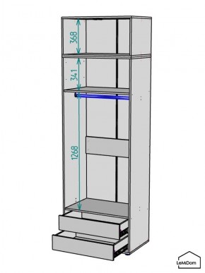 Шкаф с антресолью Linnea MHR-2A-3 2450х800х510 (ДВ-М 11.1.25) в Чайковском - chaykovskiy.ok-mebel.com | фото 3