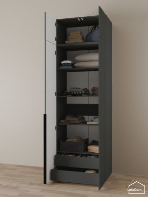 Шкаф с антресолью Linnea MHR-2A-3 2450х800х510 (Графит-М 11.1.25) в Чайковском - chaykovskiy.ok-mebel.com | фото 6