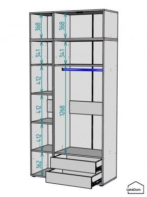 Шкаф с антресолью Linnea MHR-3POA-2 2450х1200х510 (Белый-М 11.1.2) в Чайковском - chaykovskiy.ok-mebel.com | фото 3