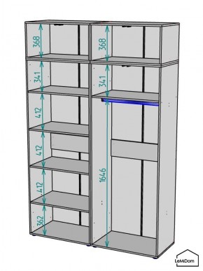Шкаф с антресолью Linnea MHR-4A-1 2450х1600х510 (ДВ-М 11.1.25) в Чайковском - chaykovskiy.ok-mebel.com | фото 3