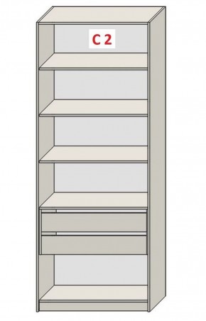 Шкаф СТАНДАРТ С1 без ящика серия "ГЕСТИЯ" (Бело-серый/Дуб Небраска натуральный ) 800*520*2300 в Чайковском - chaykovskiy.ok-mebel.com | фото 6