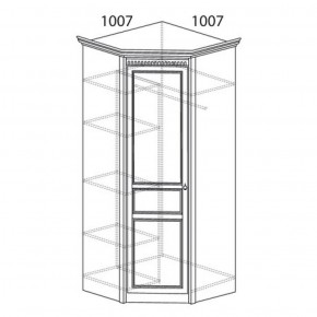 Шкаф угловой №183 "Лючия" Фасад глухой (Угол 1007*1007) Дуб оксфорд серый в Чайковском - chaykovskiy.ok-mebel.com | фото 2