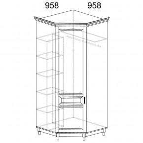 Шкаф угловой №418 Прованс в Чайковском - chaykovskiy.ok-mebel.com | фото 2