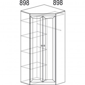 Шкаф угловой №606 Инна (угол 898*898) Денвер темный в Чайковском - chaykovskiy.ok-mebel.com | фото 3