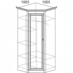 Шкаф угловой №662 "Флоренция" Фасад зеркало (угол 1005*1005) Дуб оксфорд в Чайковском - chaykovskiy.ok-mebel.com | фото 2