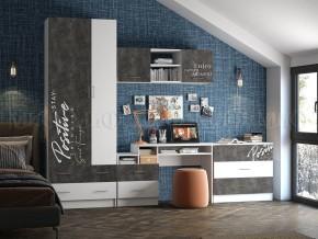 ВЕГА NEW Позитив Шкаф (Бетон темный/белый) в Чайковском - chaykovskiy.ok-mebel.com | фото 3