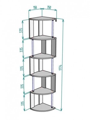 Стеллаж Maria S113-MA (Графит) в Чайковском - chaykovskiy.ok-mebel.com | фото 3