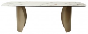 Стол BRONTE 220 KL-188 Контрастный мрамор матовый, итальянская керамика/ Шампань, ®DISAUR в Чайковском - chaykovskiy.ok-mebel.com | фото 2