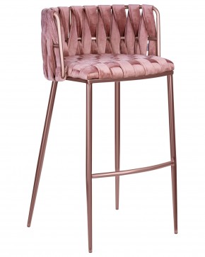 Стул барный DOBRIN EMMA ROSE GOLD, розовый велюр (VF-10) в Чайковском - chaykovskiy.ok-mebel.com | фото