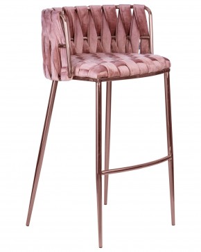 Стул барный DOBRIN EMMA ROSE GOLD, розовый велюр (VF-10) в Чайковском - chaykovskiy.ok-mebel.com | фото 2