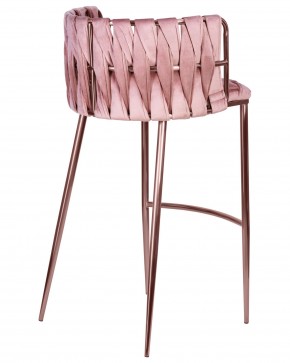 Стул барный DOBRIN EMMA ROSE GOLD, розовый велюр (VF-10) в Чайковском - chaykovskiy.ok-mebel.com | фото 4