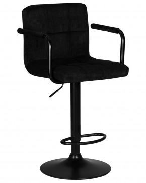 Стул барный DOBRIN KRUGER ARM BLACK, черный вельвет (LAR-E2041-52) в Чайковском - chaykovskiy.ok-mebel.com | фото