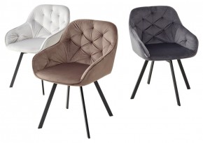 Стул GALE 360 град. поворот. BLUVEL-03 LIGHT GREY, велюр/ черный каркас, М-City в Чайковском - chaykovskiy.ok-mebel.com | фото 2