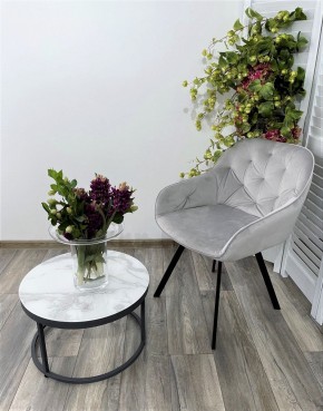 Стул GALE 360 град. поворот. BLUVEL-03 LIGHT GREY, велюр/ черный каркас, М-City в Чайковском - chaykovskiy.ok-mebel.com | фото 6