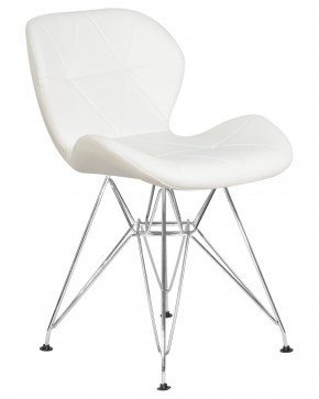 Стул обеденный DOBRIN BUTTERFLY CHROME, ножки хром, цвет белый в Чайковском - chaykovskiy.ok-mebel.com | фото 2