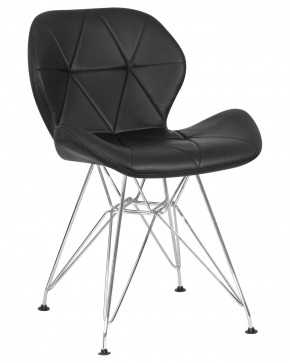 Стул обеденный DOBRIN BUTTERFLY CHROME, ножки хром, цвет чёрный в Чайковском - chaykovskiy.ok-mebel.com | фото