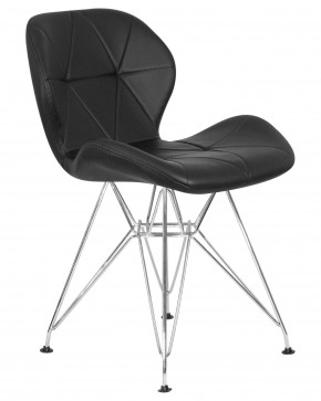 Стул обеденный DOBRIN BUTTERFLY CHROME, ножки хром, цвет чёрный в Чайковском - chaykovskiy.ok-mebel.com | фото 2