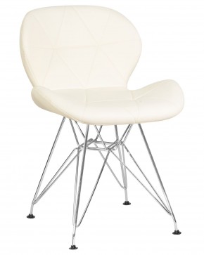 Стул обеденный DOBRIN BUTTERFLY CHROME, ножки хром, цвет кремовый в Чайковском - chaykovskiy.ok-mebel.com | фото