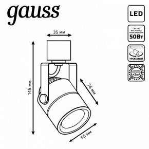 Светильник на штанге Gauss Track Light TR057 в Чайковском - chaykovskiy.ok-mebel.com | фото 6