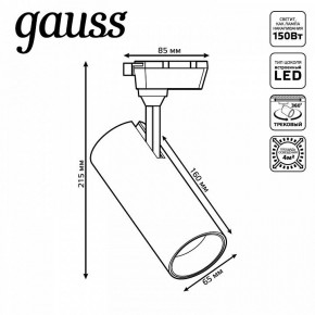 Светильник на штанге Gauss Track Light TR062 в Чайковском - chaykovskiy.ok-mebel.com | фото 5