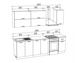 ТЕХНО-3 Кухонный гарнитур 2,0 м Компоновка №2 в Чайковском - chaykovskiy.ok-mebel.com | фото 2