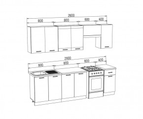 ТЕХНО Кухонный гарнитур 2,6 м Компоновка №3 в Чайковском - chaykovskiy.ok-mebel.com | фото 6