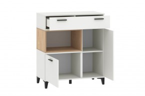 Тумба НМ 013.80 "Bergen" (Белый/Дуб бунратти) в Чайковском - chaykovskiy.ok-mebel.com | фото 2