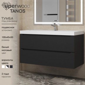 Тумба под раковину Uperwood Tanos 100 см, подвесная, черная матовая в Чайковском - chaykovskiy.ok-mebel.com | фото 3