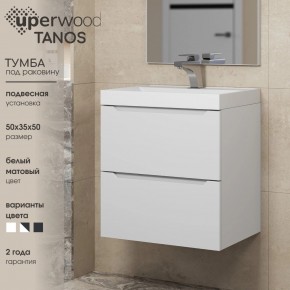 Тумба под раковину Uperwood Tanos 50 см, подвесная, белая матовая в Чайковском - chaykovskiy.ok-mebel.com | фото 6