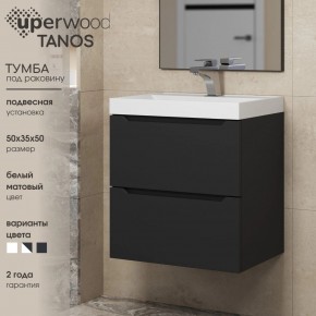 Тумба под раковину Uperwood Tanos 50 см, подвесная, черная матовая в Чайковском - chaykovskiy.ok-mebel.com | фото 4