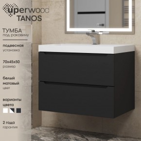 Тумба под раковину Uperwood Tanos 70 см, подвесная, черная матовая в Чайковском - chaykovskiy.ok-mebel.com | фото 3