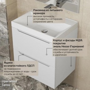 Тумба с раковиной Uperwood Tanos 50 см, подвесная, белая матовая в Чайковском - chaykovskiy.ok-mebel.com | фото 6