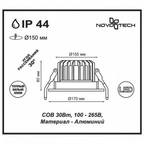 Встраиваемый светильник Novotech Drum 357604 в Чайковском - chaykovskiy.ok-mebel.com | фото 3
